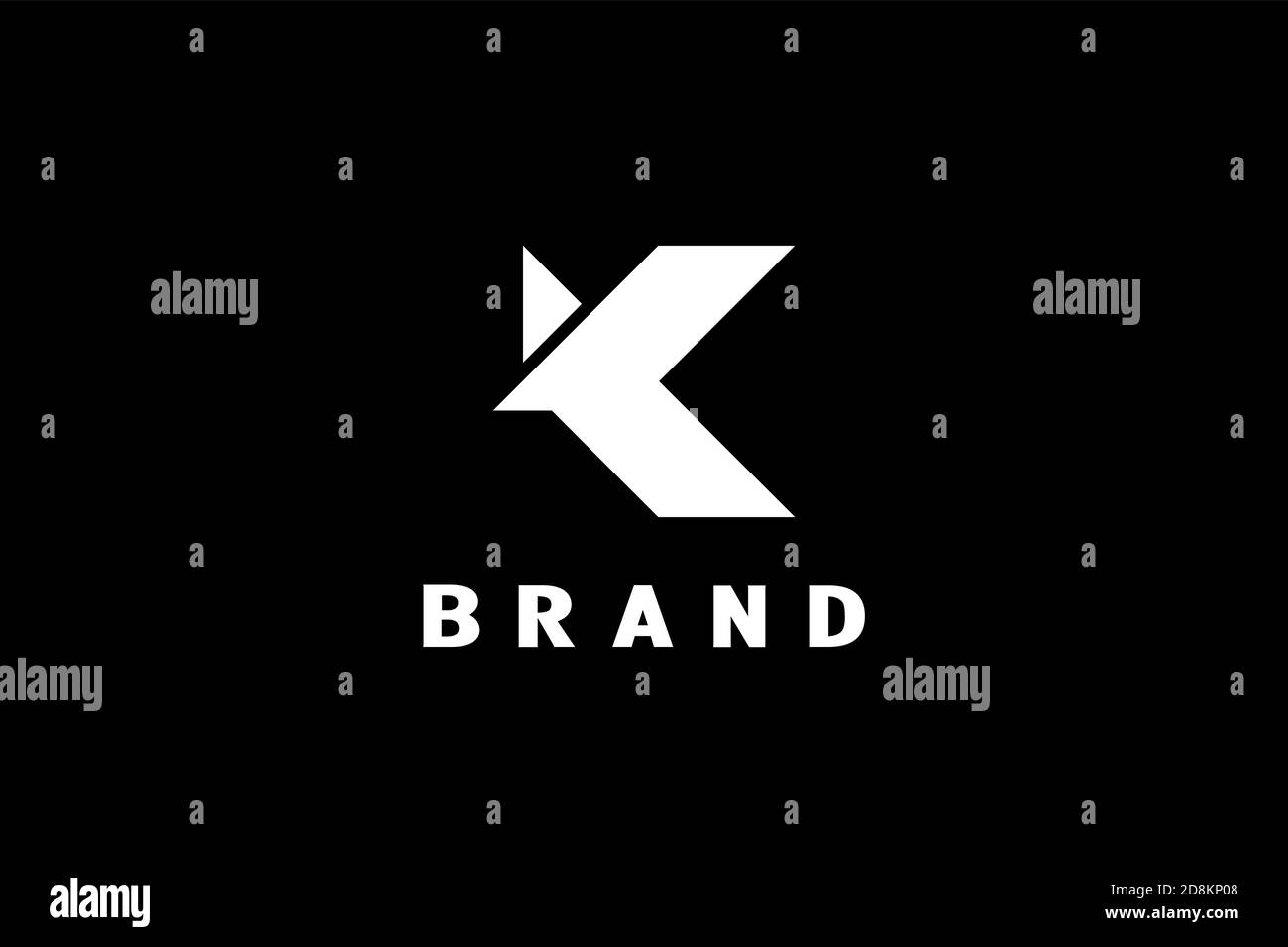 Letter K Flying Bird Logo, Simple and minimalist K shape flying bird design concept, Modern and elegant logo design. Stock Vector