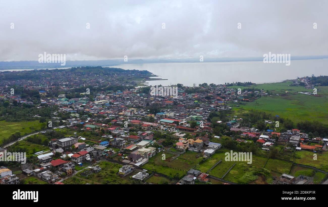 Marawi City and Lake Lanao, Mindanao Island. Marawi city and lake Lanao. Lanao del Sur, Philippines. Stock Photo