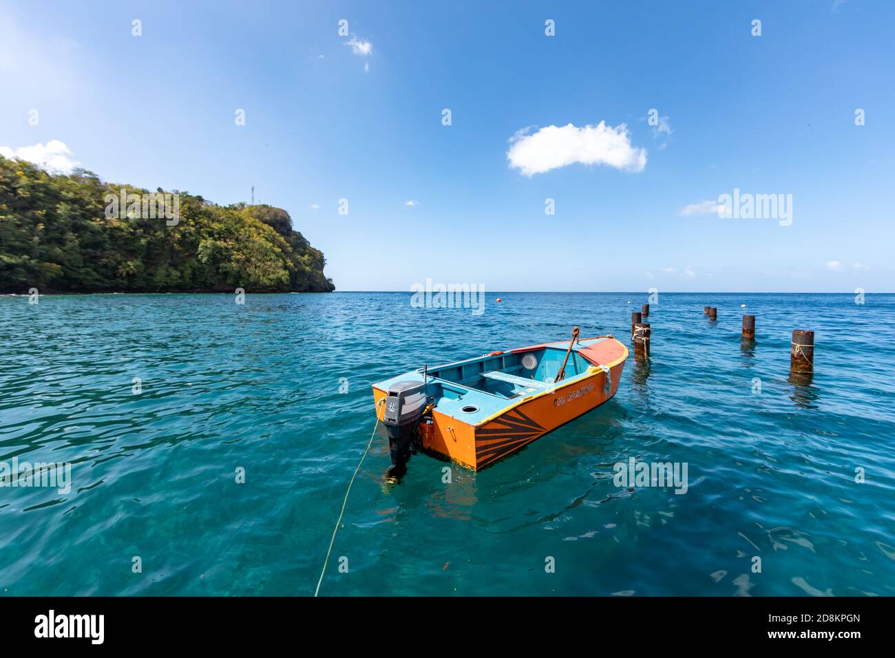 10 JAN 2020 - Saint Vincent, Saint Vincent and the Grenadines - Bark in Wallilabou bay Stock Photo