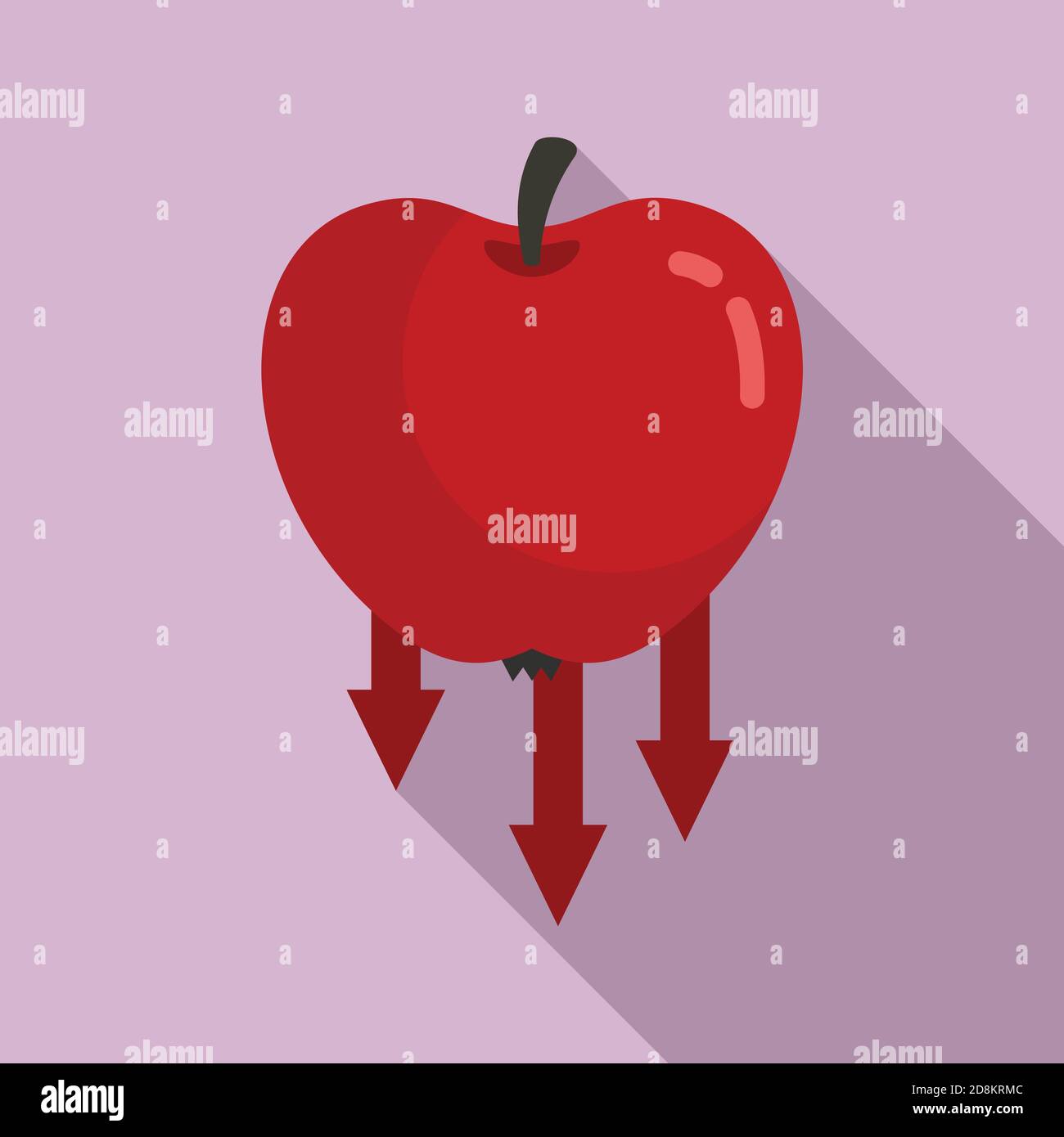 Apple gravity icon, flat style Stock Vector