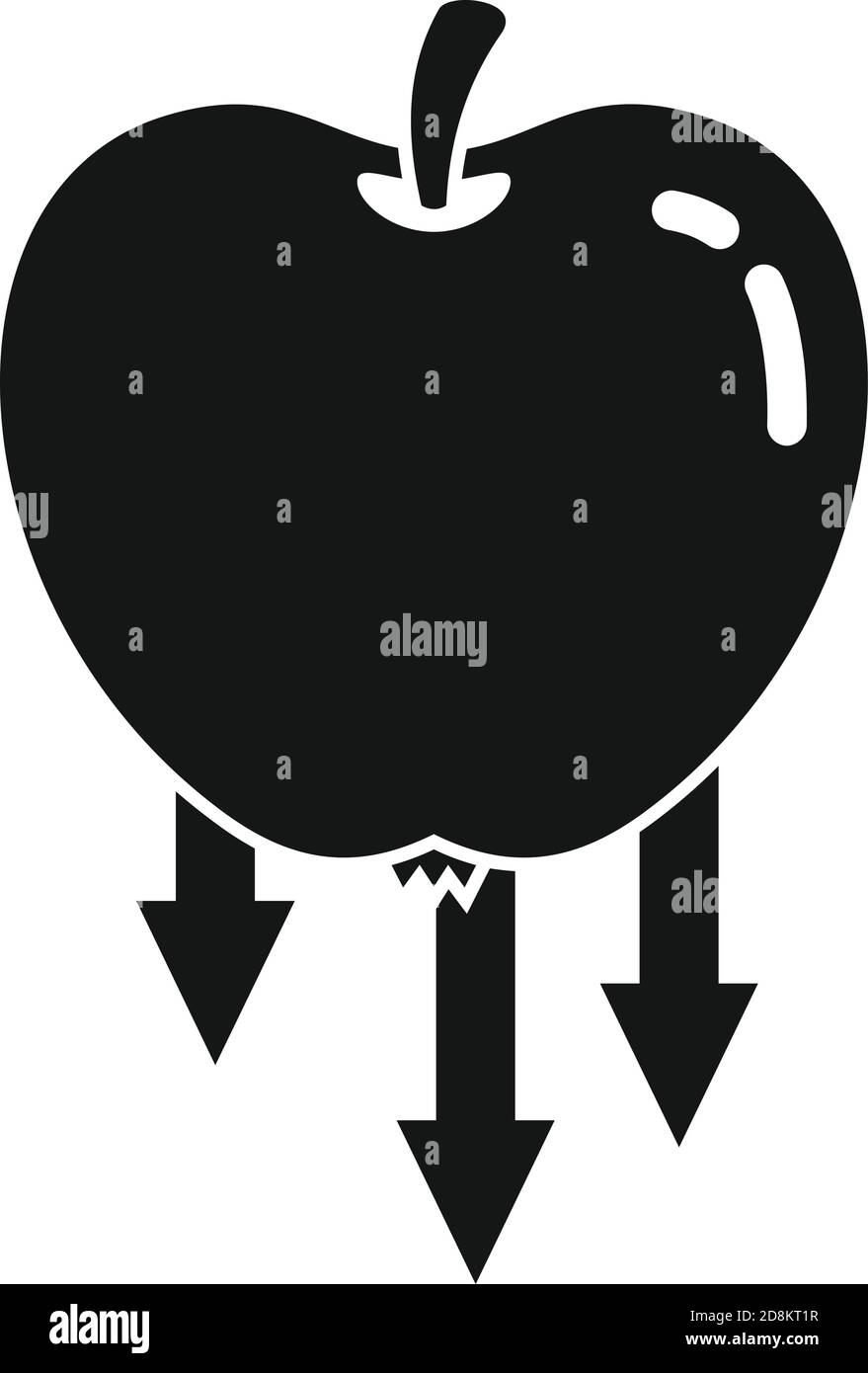 Apple gravity icon, simple style Stock Vector