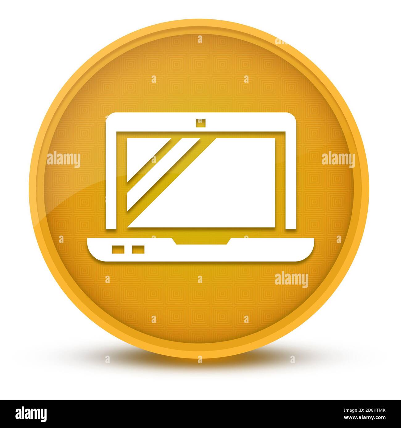 Technical skill luxurious glossy yellow round button abstract illustration Stock Photo