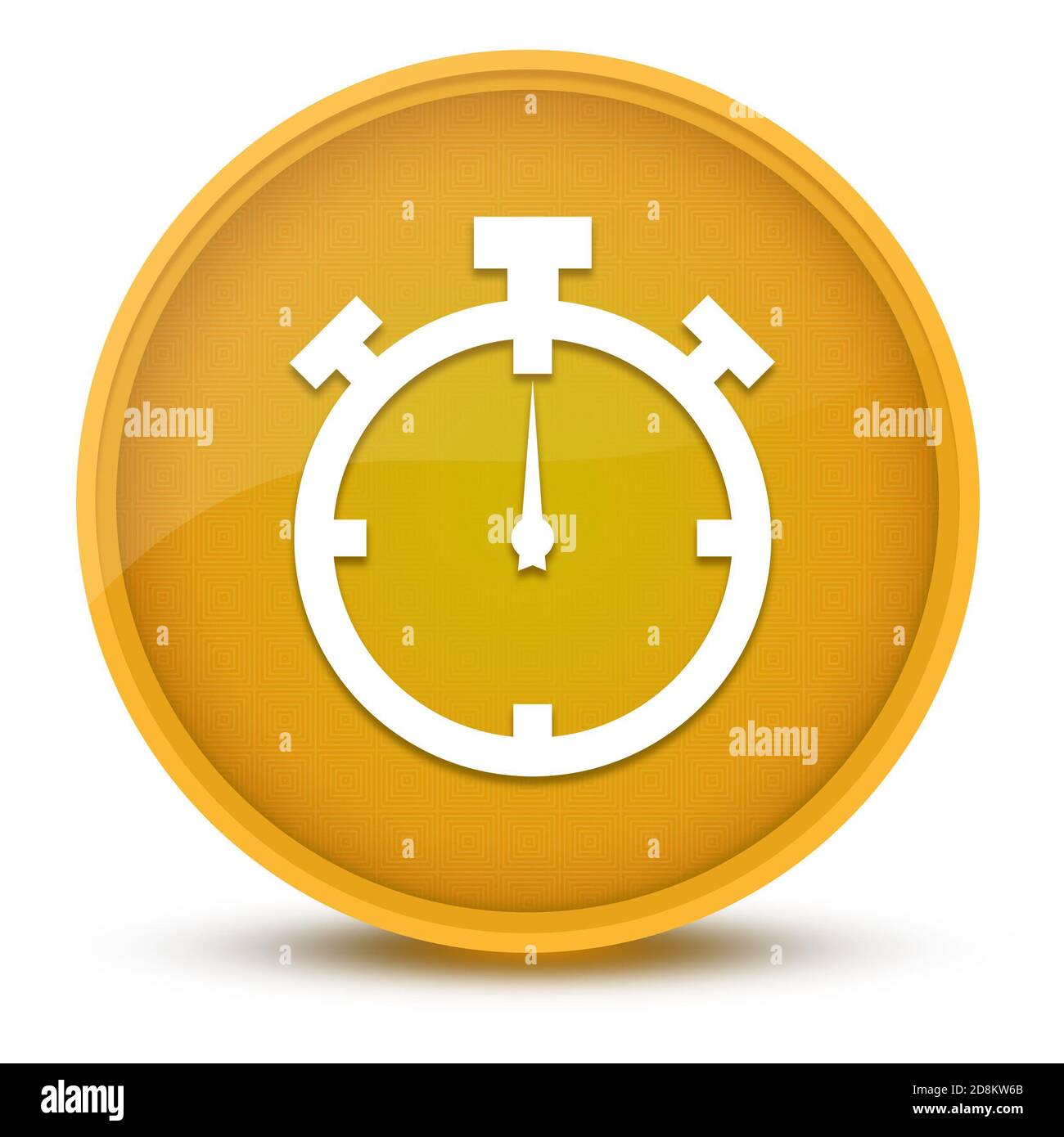 Stopwatch luxurious glossy yellow round button abstract illustration ...