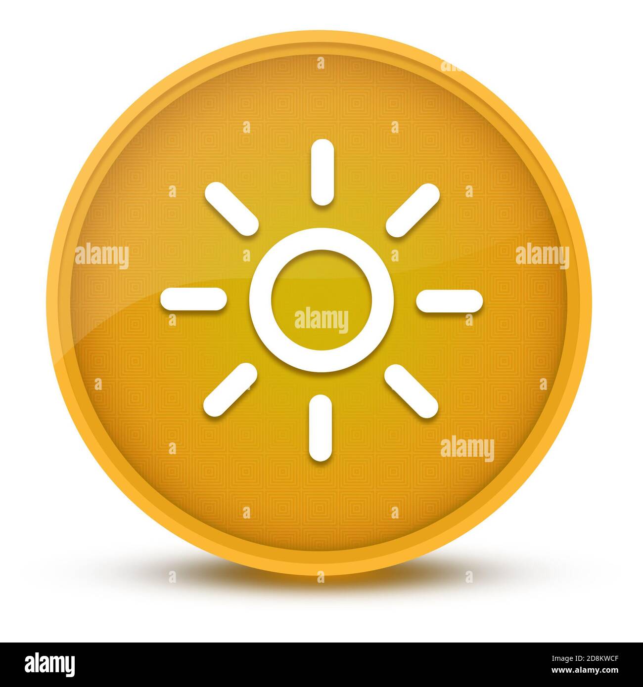Screen brightness sun luxurious glossy yellow round button abstract