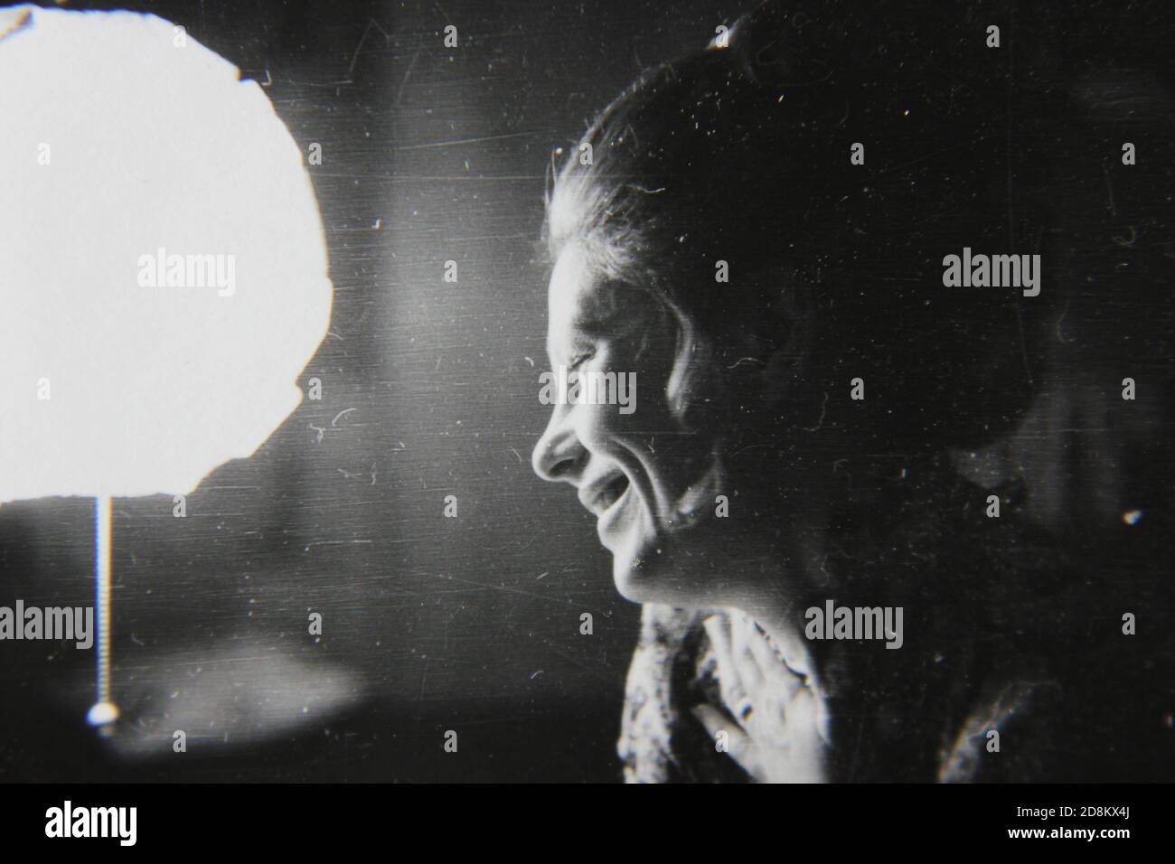 Fine 1970s vintage black and white photography portrait of a beautiful ...