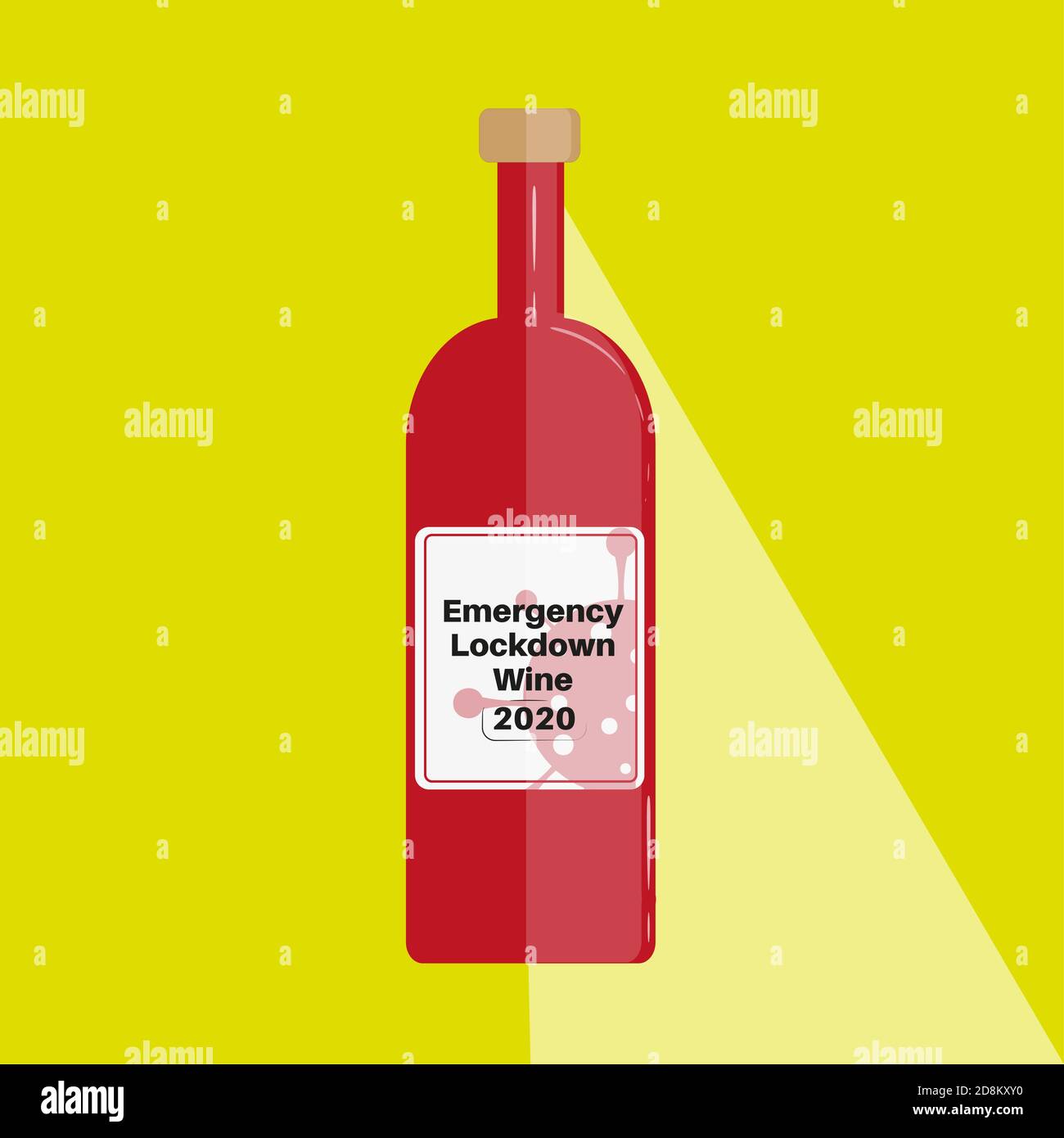 Emergency lockdown wine vector 2020 vintage Stock Vector