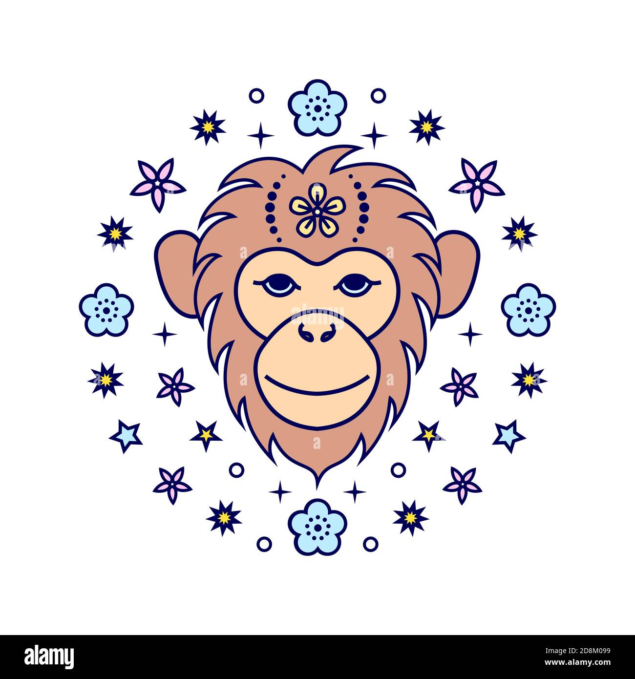 Monkey Chinese zodiac sign Stock Vector Image & Art Alamy