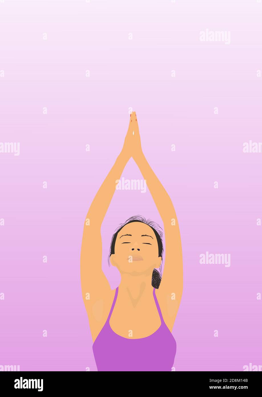Woman in yoga positiong. Stock Photo