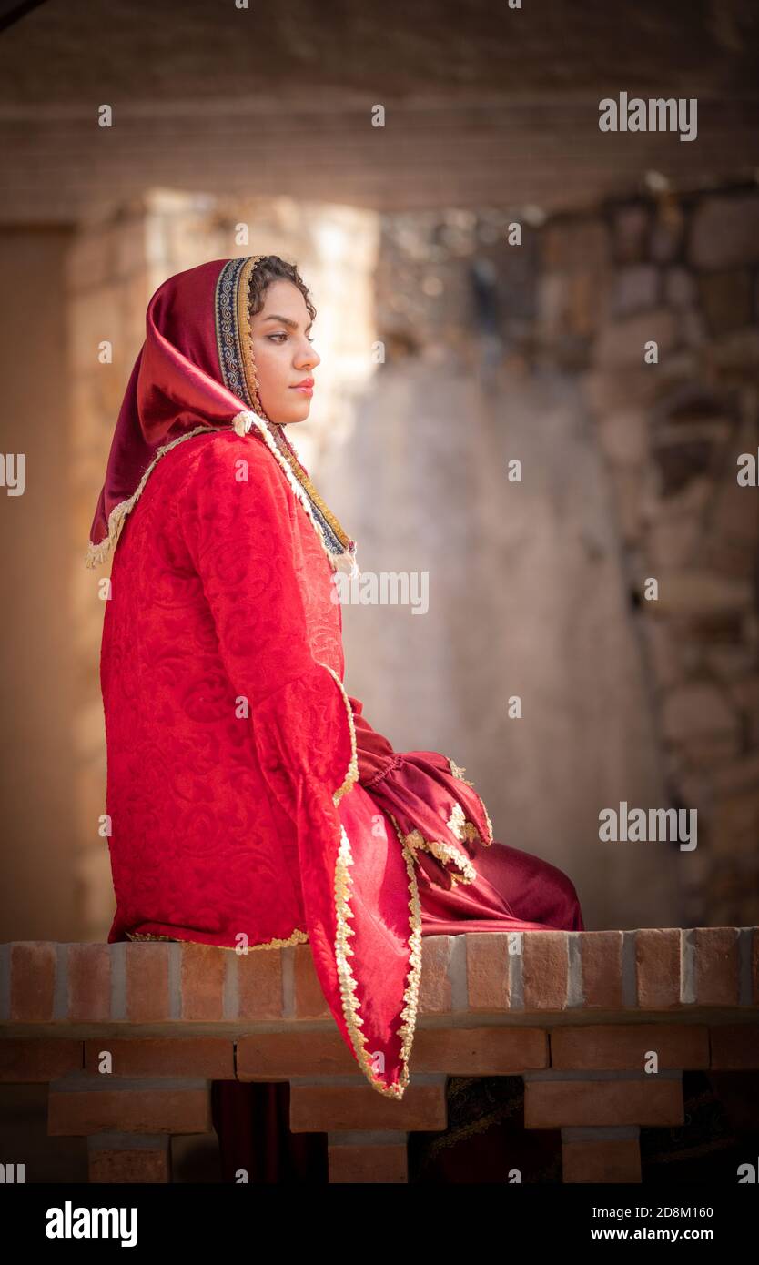 young beautiful Iranian lady in traditional clothing Stock Photo