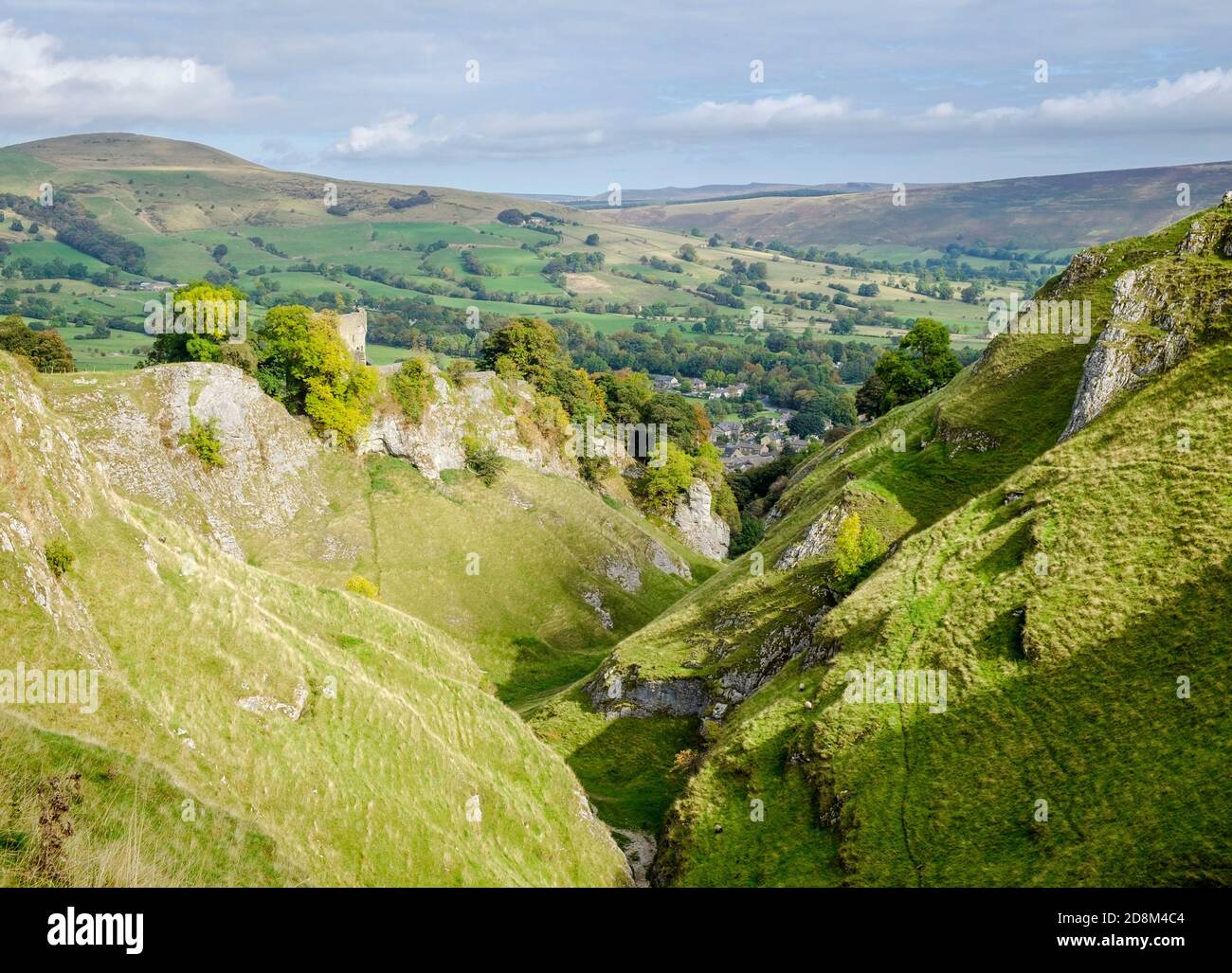 Looking into Cavedale from above. Stock Photo