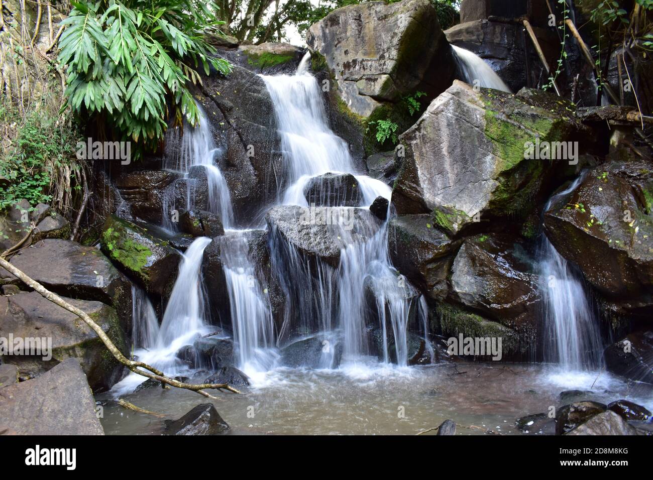 River mbagathi waterfall in Oloolua nature trail in Karen Kenya Stock Photo