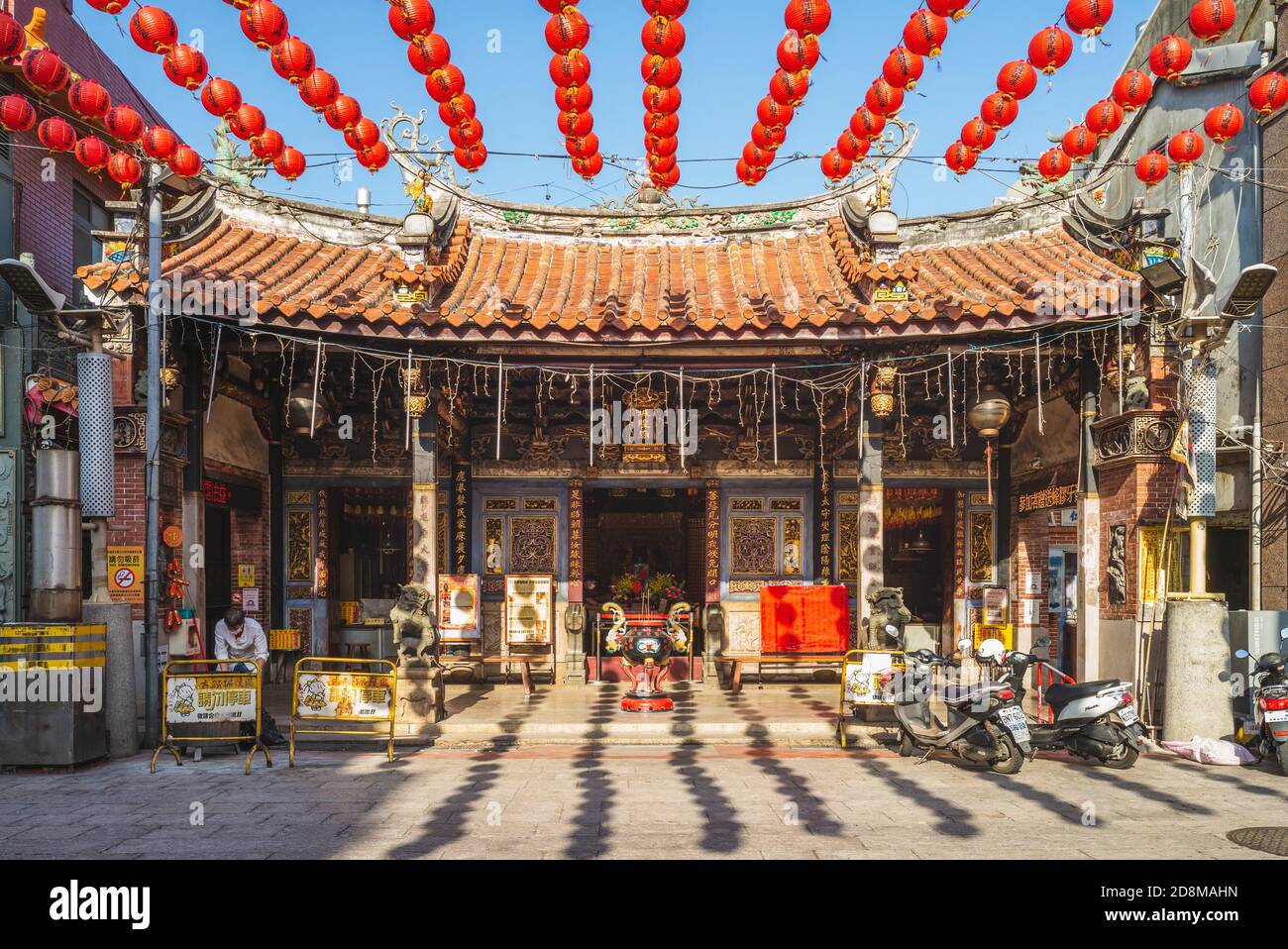 October 30, 2020: Lukang City God Temple at lukang, changhua, taiwan, was built in 1954. It has two entrances, the main hall worships to the city god, Stock Photo