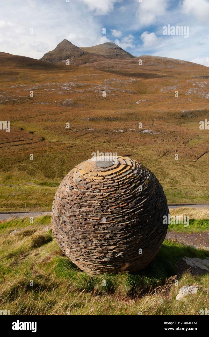 Knockan Crag is renowned internationally due to an important geological feature called the ‘Moine Thrust’ that was first identified here. Stock Photo