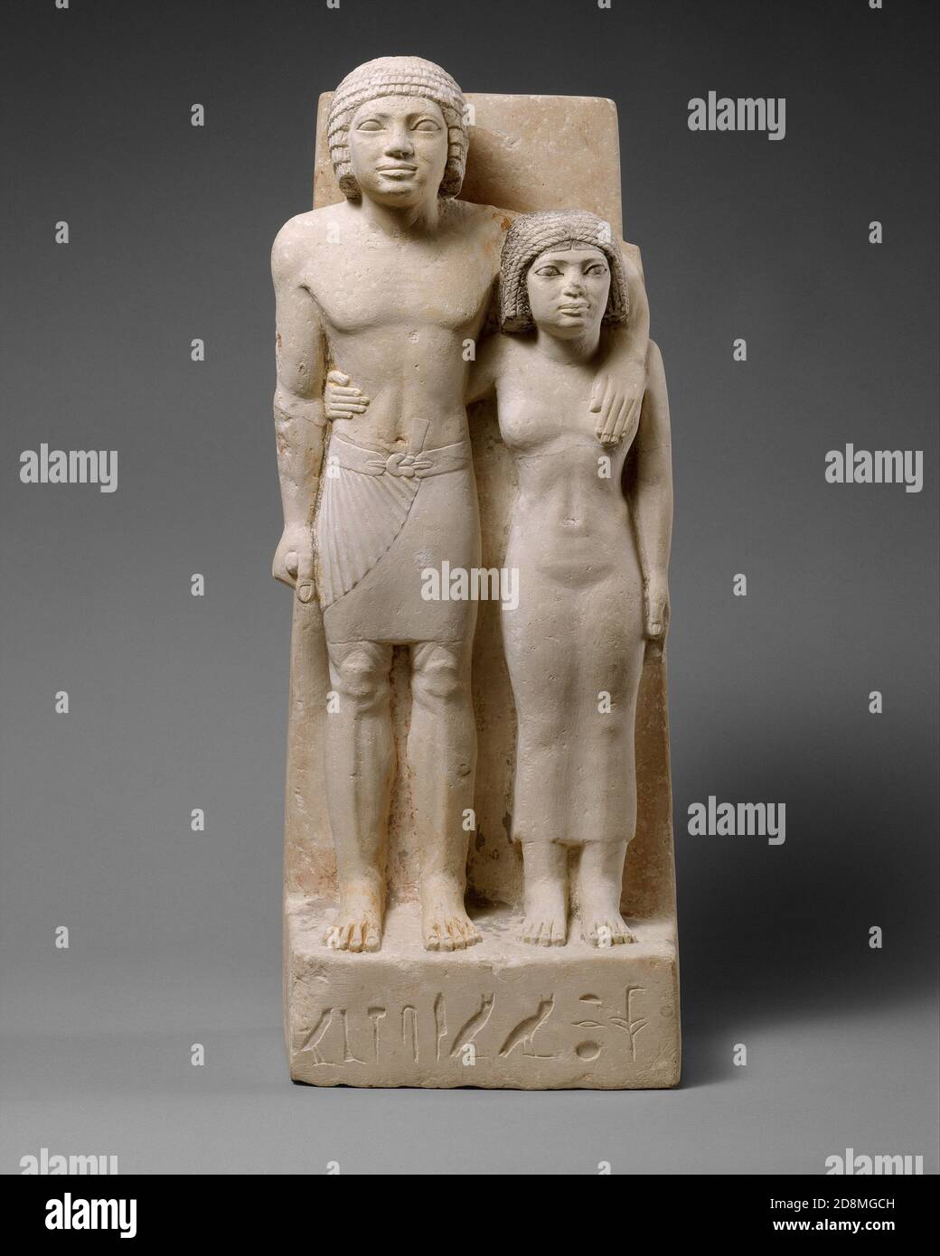 Statue of a couple of Memi and Sabu in the Old Kingdom of Egypt from The Metropolitan Museum of Art N.Y.C. Stock Photo