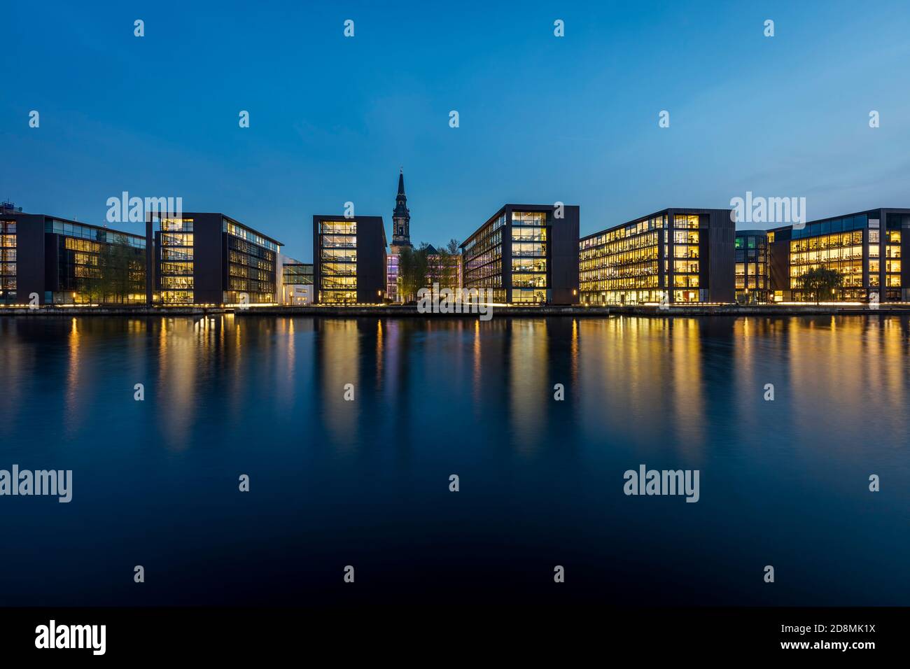 Nordea Banks headquarters in Copenhagen with the Christians Church in the background Stock Photo
