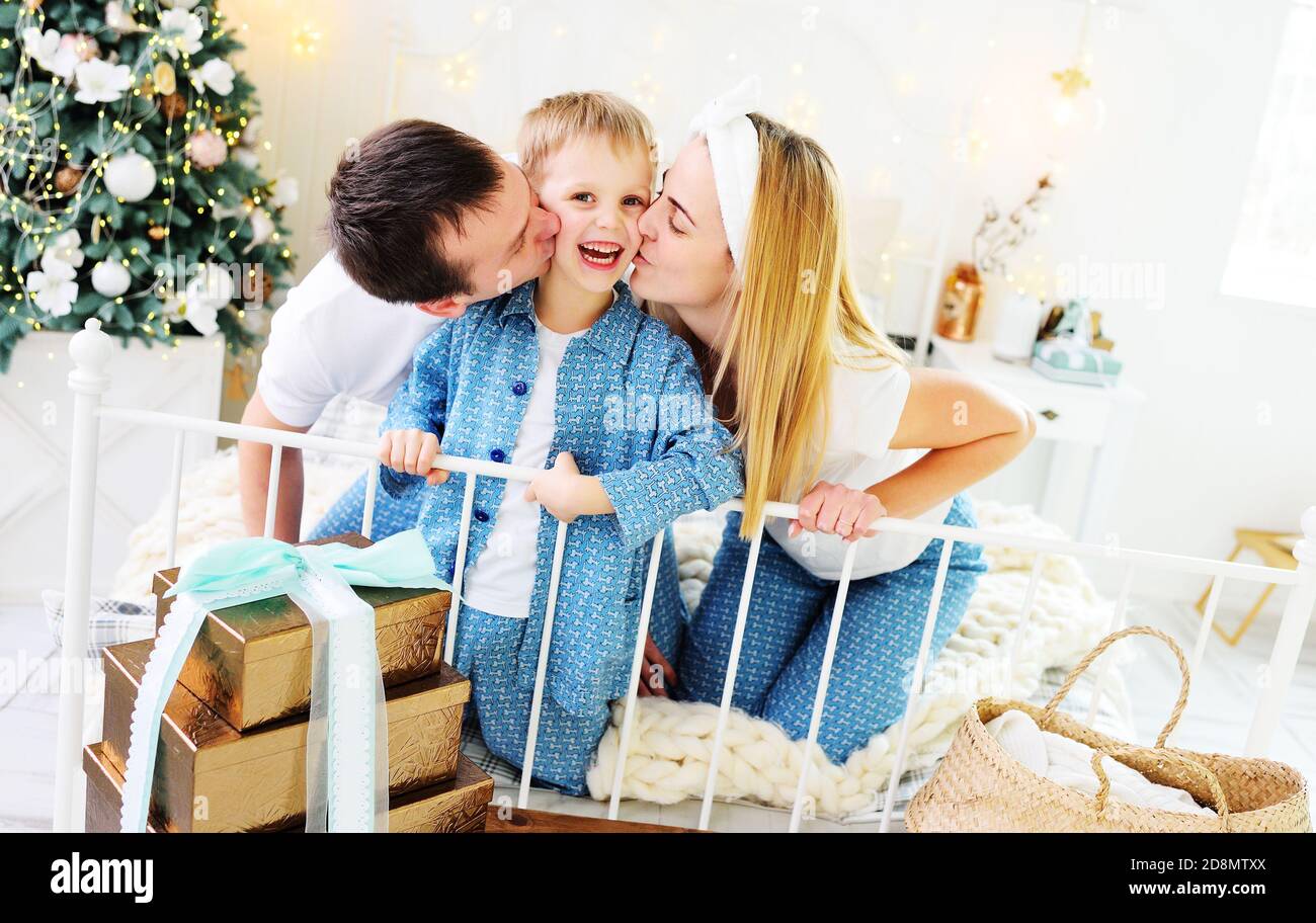 Mom dad and son best sale christmas pjs