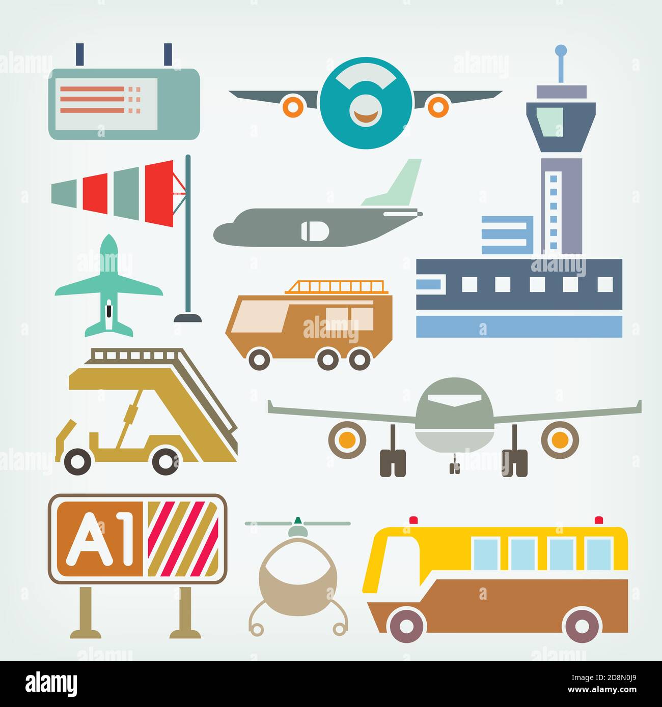 airport icons set Stock Vector Image & Art - Alamy
