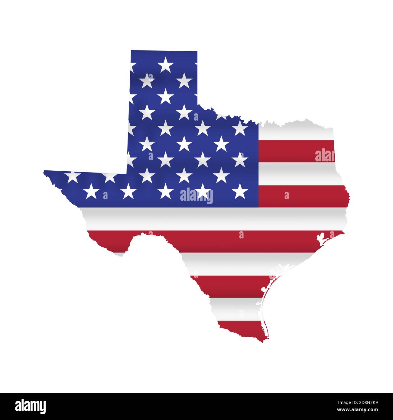 Texas US state flag map isolated on white. illustration Stock Photo Alamy