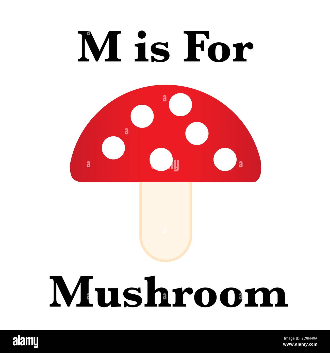 Simple illustration design of a Mushroom on white background Stock Photo