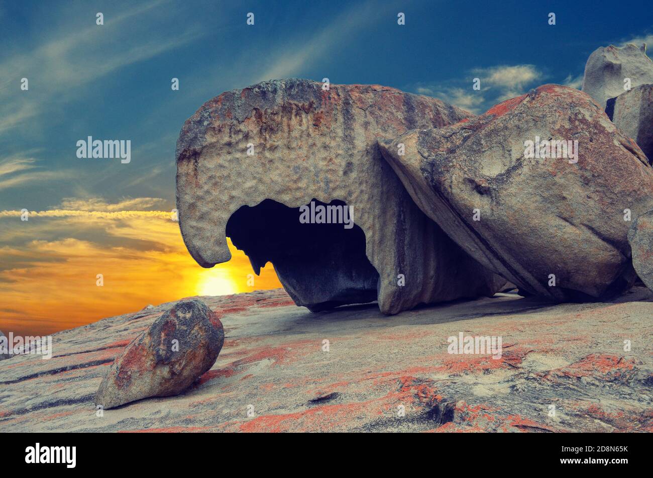 Beak shaped remarkable rocks on Kangaroo Island, Australia Stock Photo ...