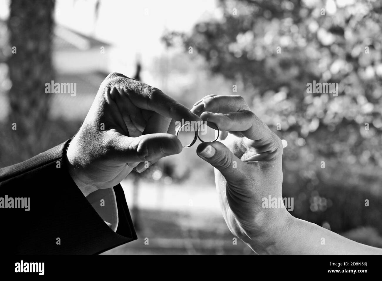 Wedding rings, marriage symbol Stock Photo
