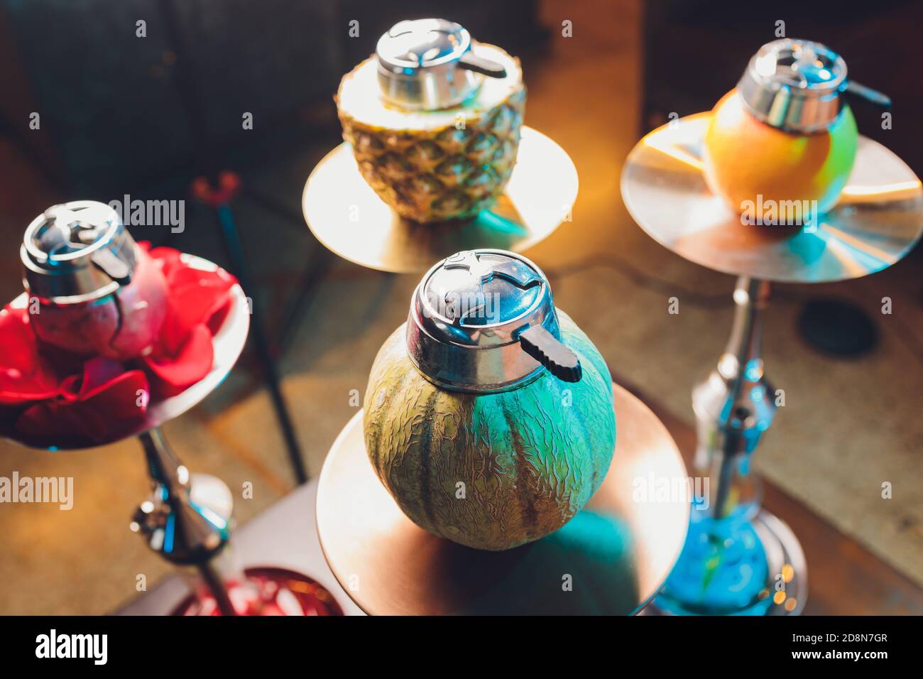 To do hookah bowl with citrus fruits Stock Photo Alamy
