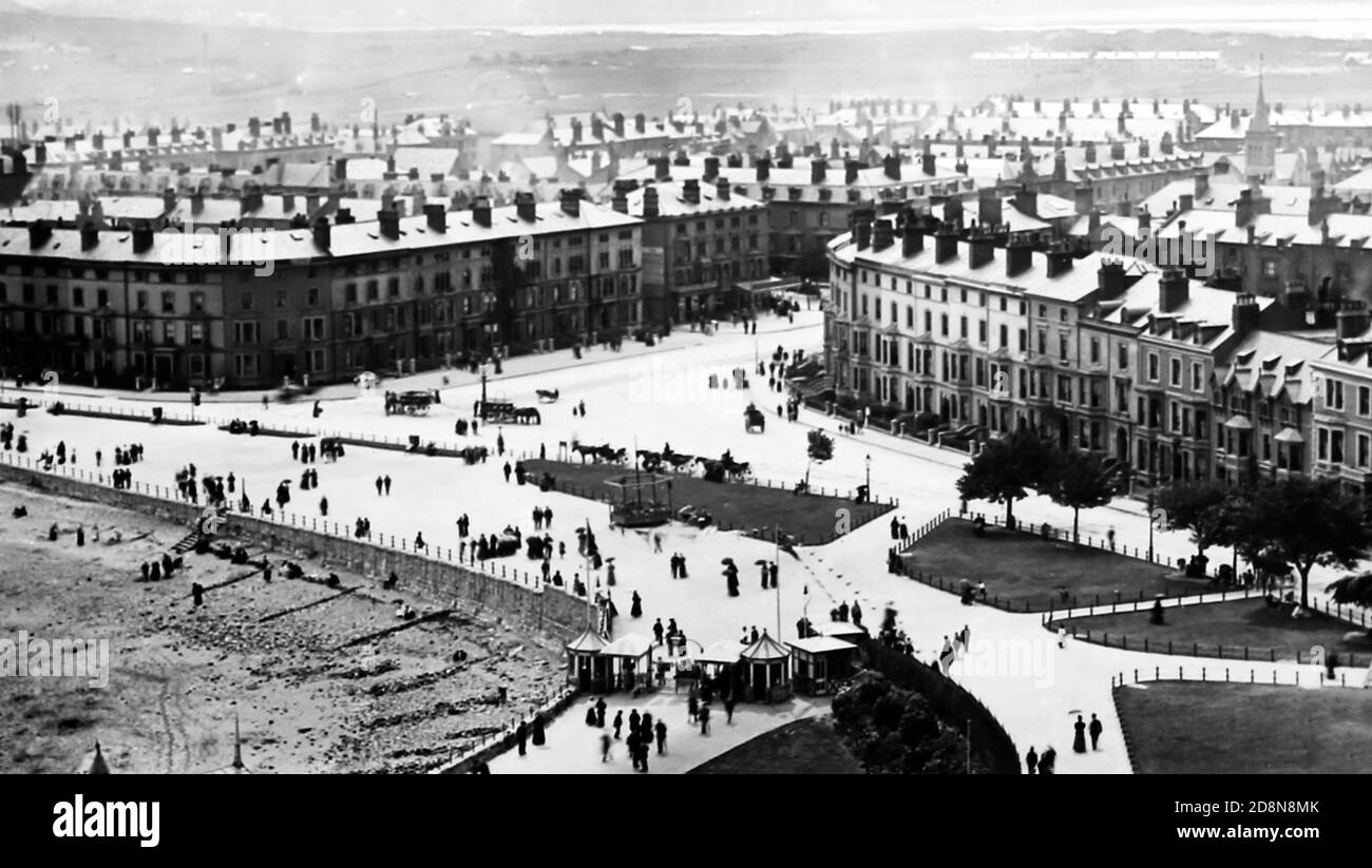 The Parade and Pier Entrance, Llandudno, Victorian period Stock Photo ...