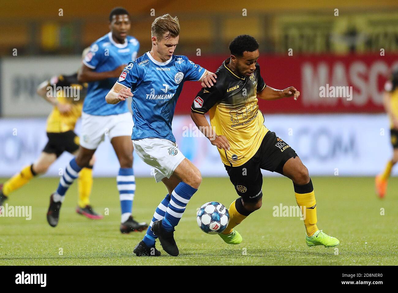 KERKRADE, Netherlands. 31st Oct, 2020. football, Dutch Keuken Kampioen  Divisie, Roda JC - FC Den Bosch, Limburg Stadium, season 2020/2021, FC Den  Bosch player Rik Mulders and Roda JC Kerkrade player Roland