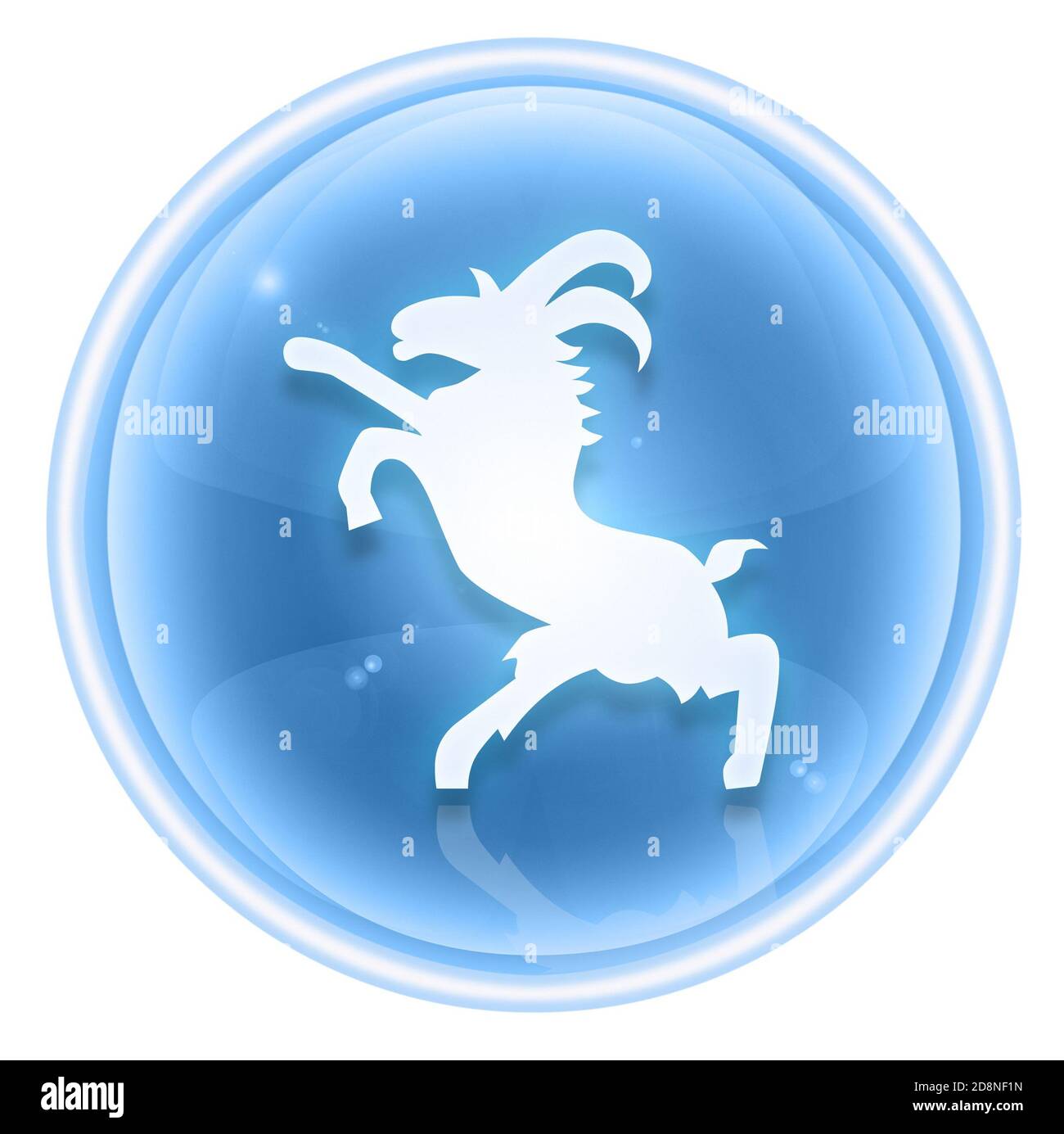 Goat Zodiac icon ice, isolated on white background. Stock Photo