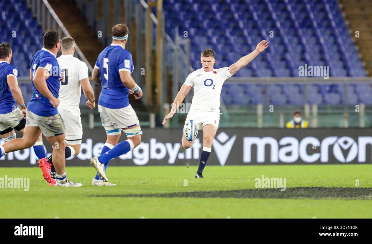 Rome, Italy. 31st Oct, 2020. rome, Italy, Stadio Olimpico, 31 Oct 2020, Owen Farrell (England) during Italy vs England - Rugby Six Nations match - Credit: LM/Luigi Mariani Credit: Luigi Mariani/LPS/ZUMA Wire/Alamy Live News Stock Photo
