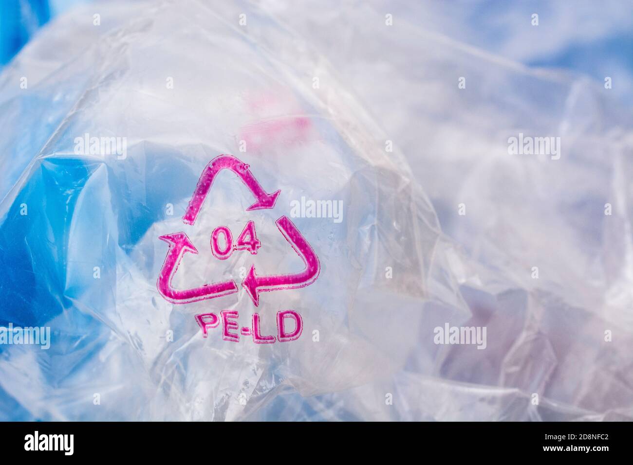 Macro closeup shot of plastic resin code / Resin Identification Code