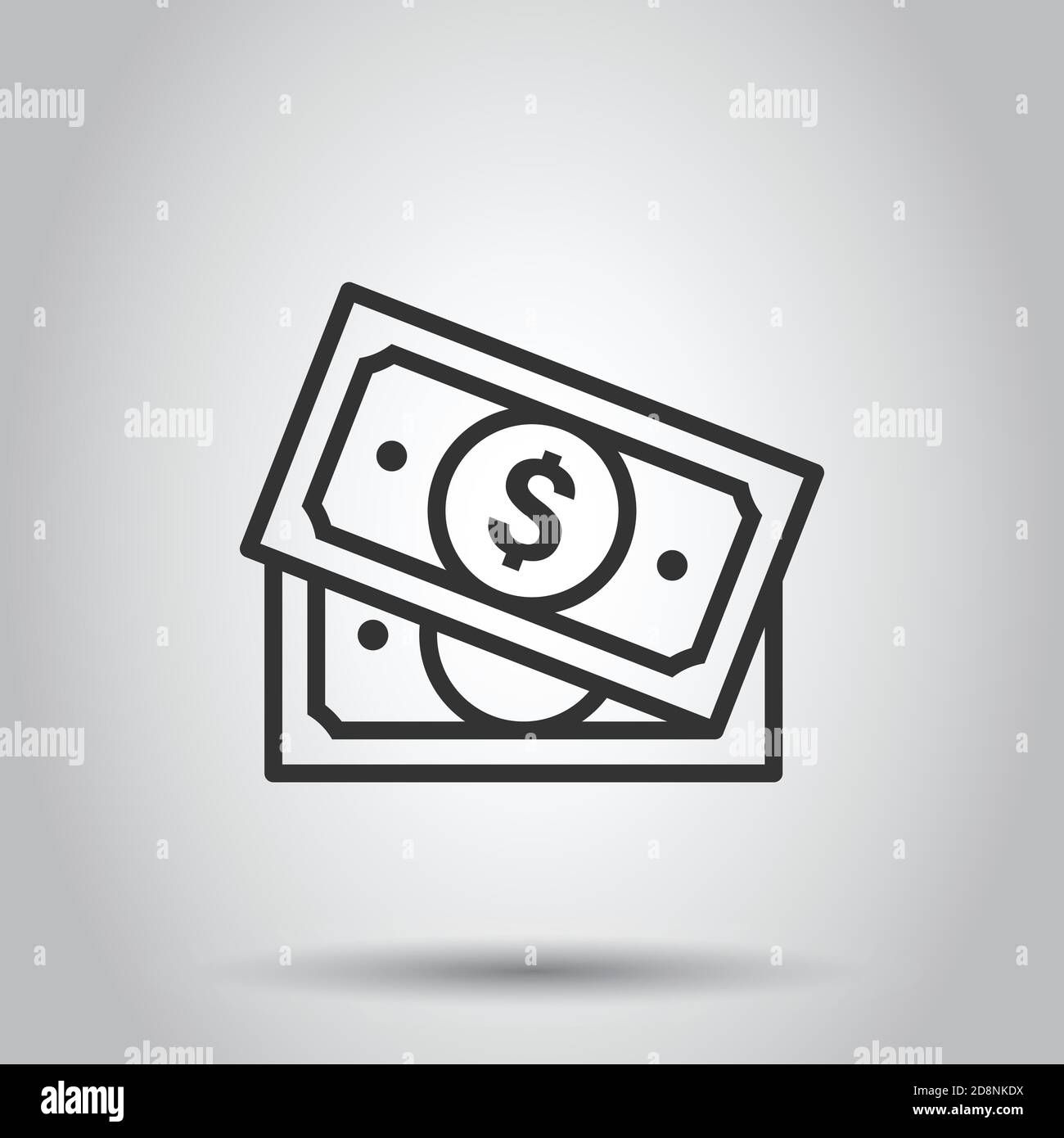 Money currency banknote icon in flat style. Dollar cash vector ...