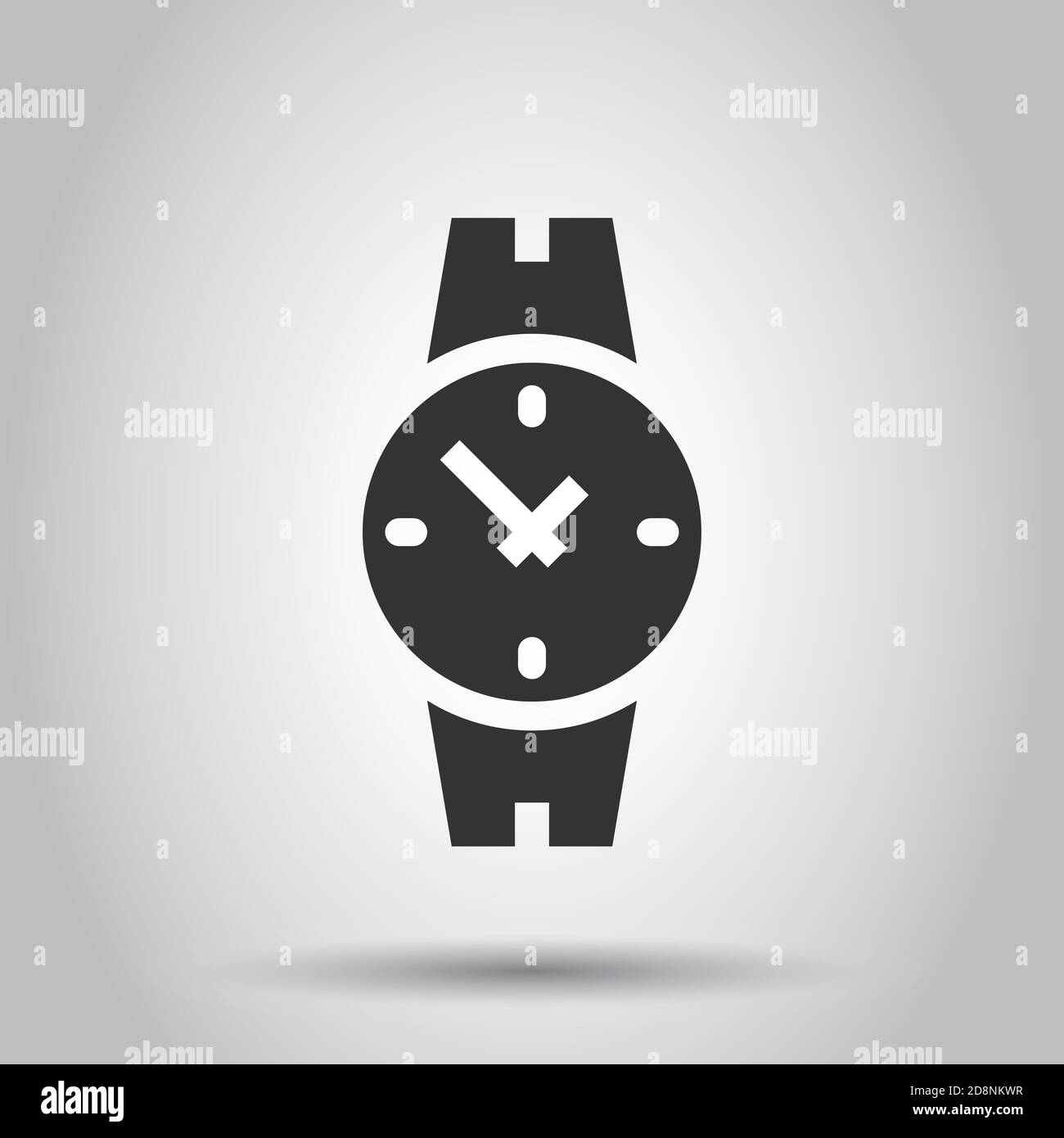 Wrist watch icon in flat style. Hand clock vector illustration on white ...