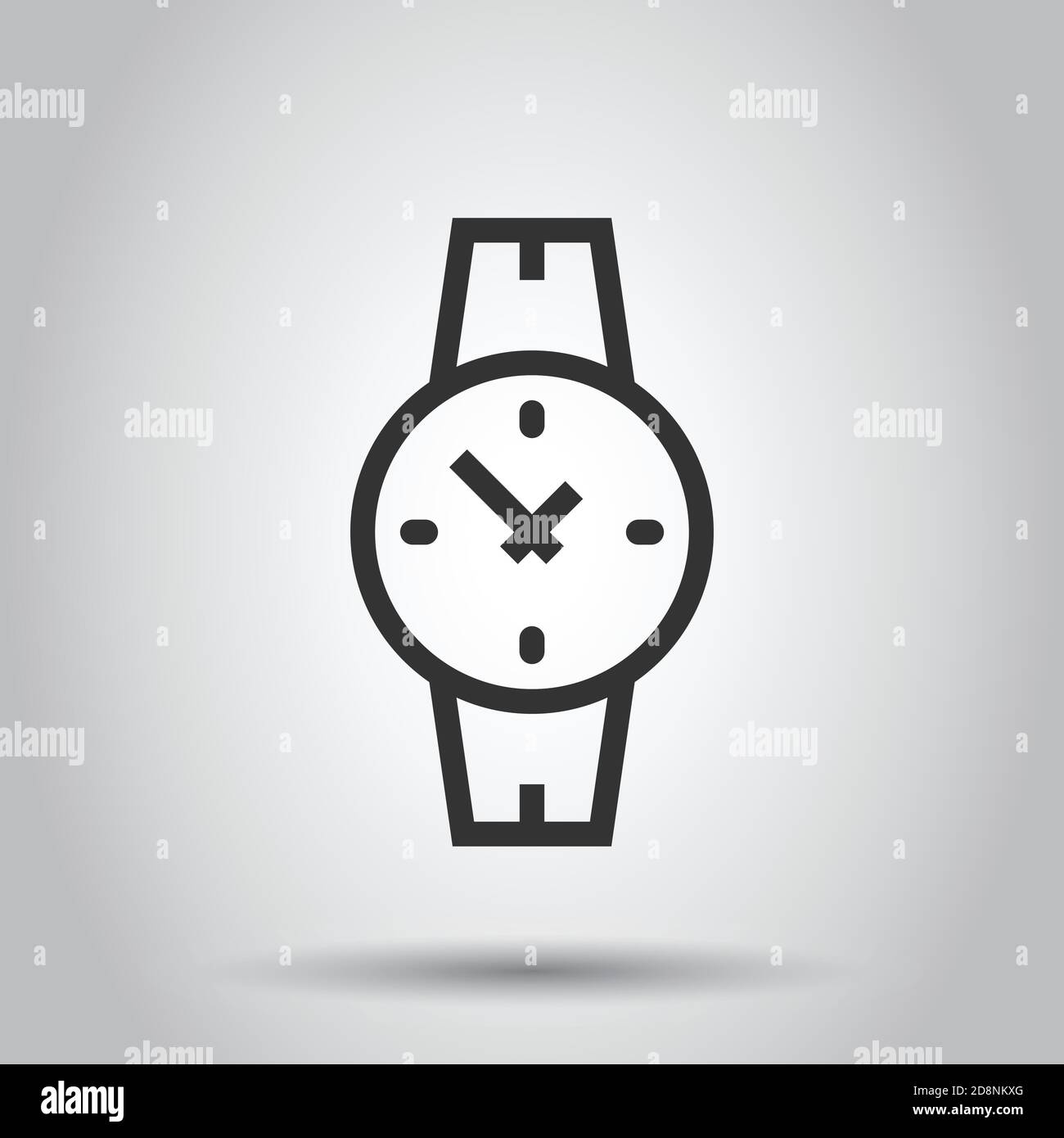 Wrist watch icon in flat style. Hand clock vector illustration on white ...