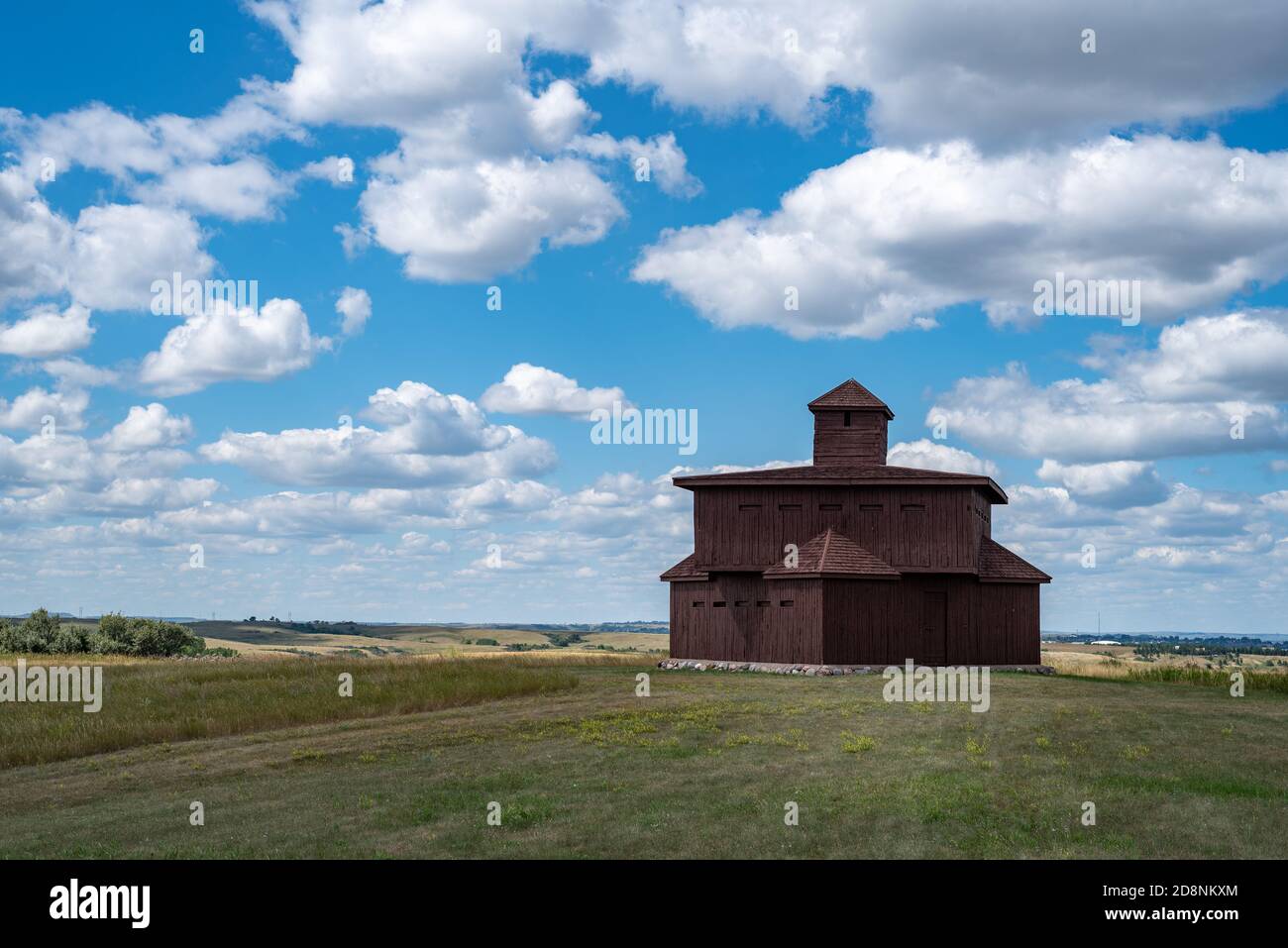 Blockhouse at Fort Abraham State Park in North Dakota Stock Photo Alamy
