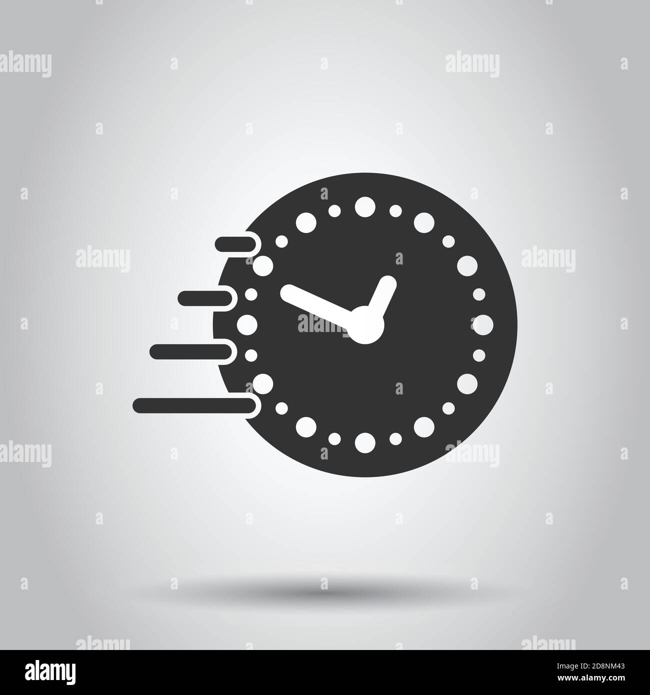 Clock icon in flat style. Watch vector illustration on white isolated ...