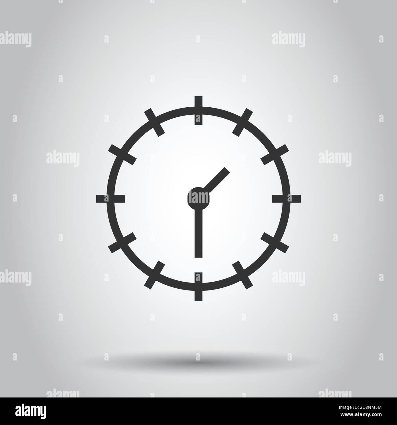 Clock icon in flat style. Watch vector illustration on white isolated ...
