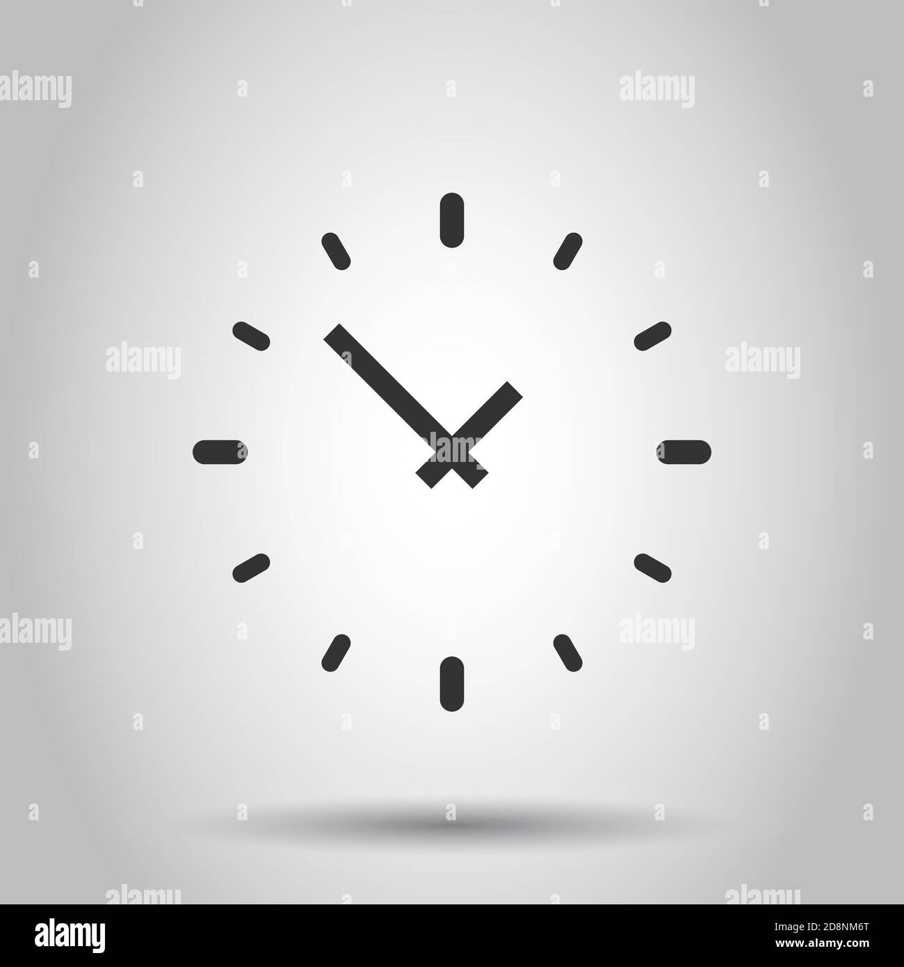 Clock icon in flat style. Watch vector illustration on white isolated ...
