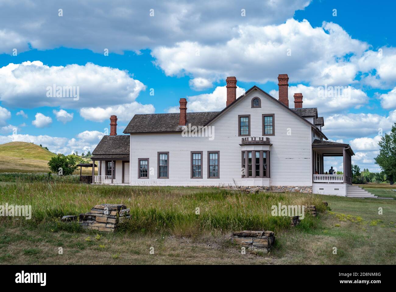 Custer House at Fort Abraham Lincoln State Park in North Dakota Stock