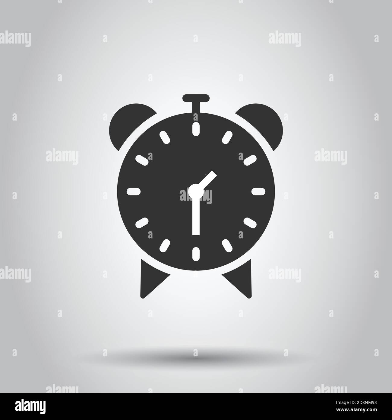 Clock icon in flat style. Watch vector illustration on white isolated ...