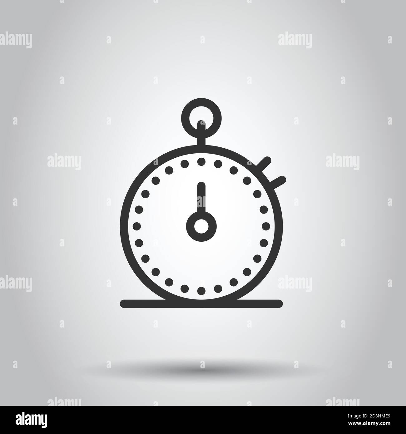 Clock icon in flat style. Watch vector illustration on white isolated ...