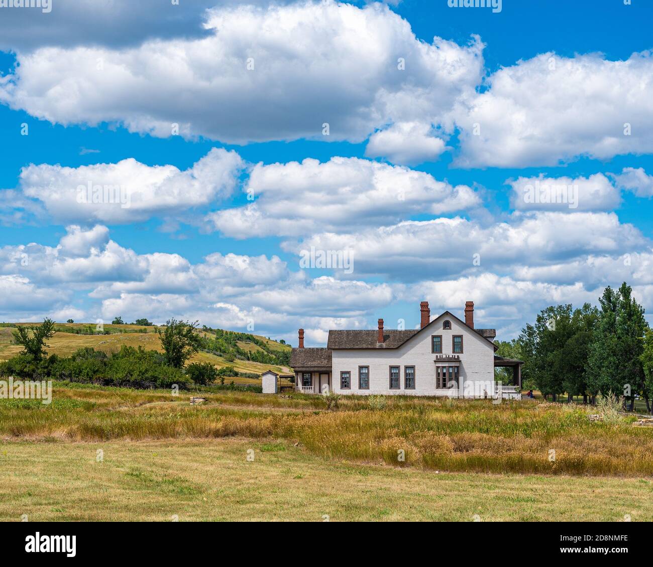 Custer House at Fort Abraham Lincoln State Park in North Dakota Stock