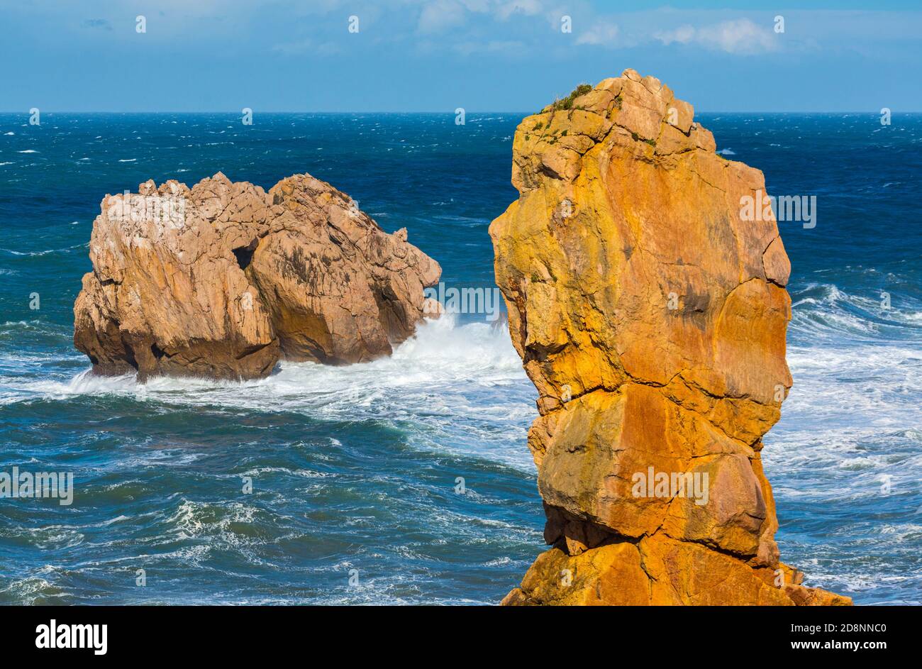 Door of Cantabrian sea, Portio beach, Liencres , Piélagos, Cantabrian sea, Cantabria, Spain, Europe Stock Photo
