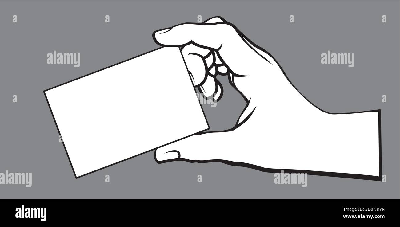 Blank card in hands. Vector Illustration and icon. Stock Vector