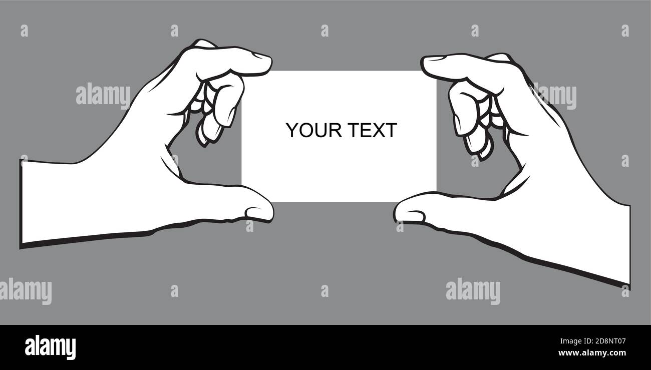 Card in hands. Vector Illustration and icon. Stock Vector
