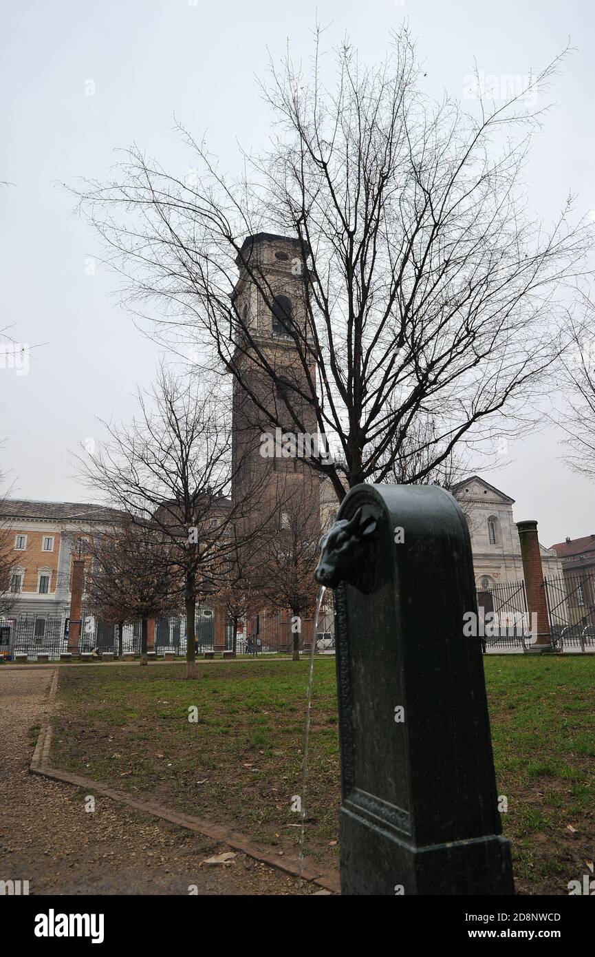 The 'toret', typical fountain of Turin Stock Photo