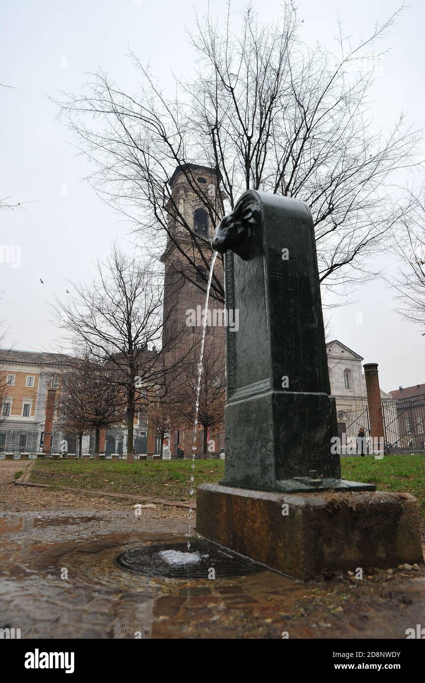 The 'toret', typical fountain of Turin Stock Photo