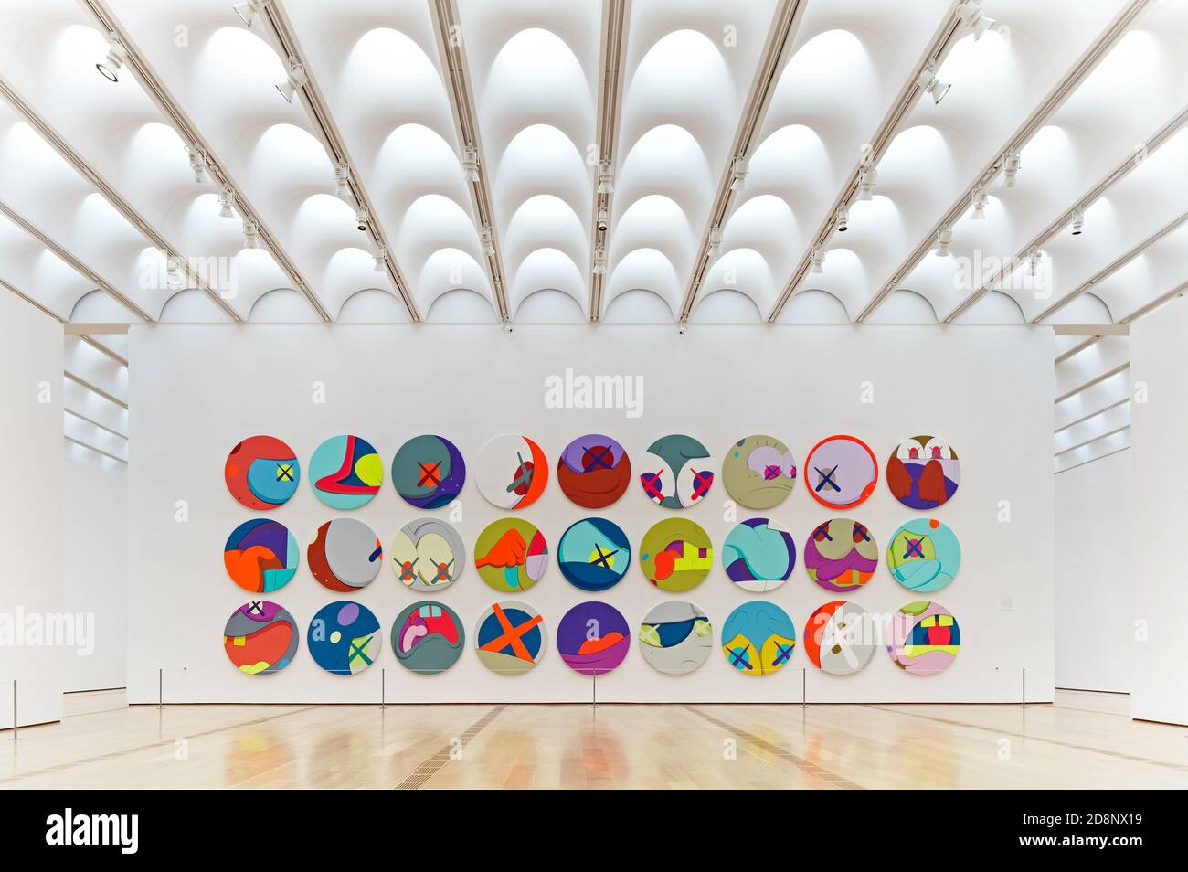 The KAWS show within a gallery designed by Renzo Piano at the High Museum of Art in Atlanta, Georgia. Stock Photo