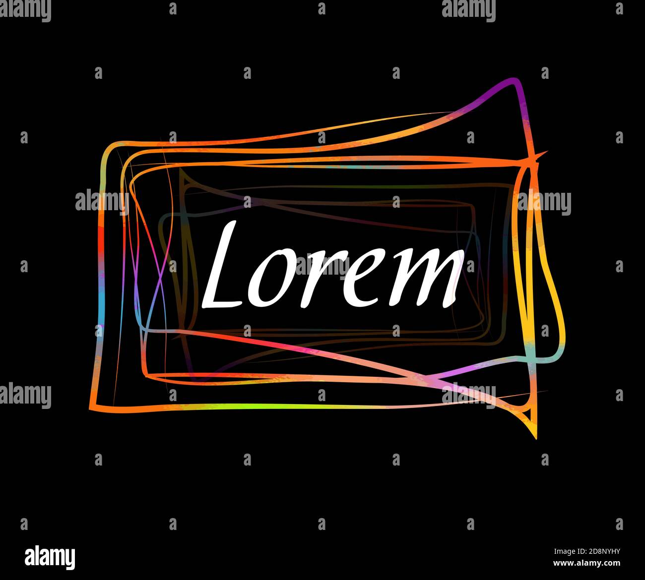 The rectangular frame is multicolored from the lines. Vector illustration Stock Vector