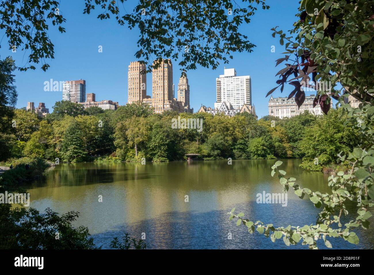 Upper West Side architecture can be seen behind The Lake in Central ...